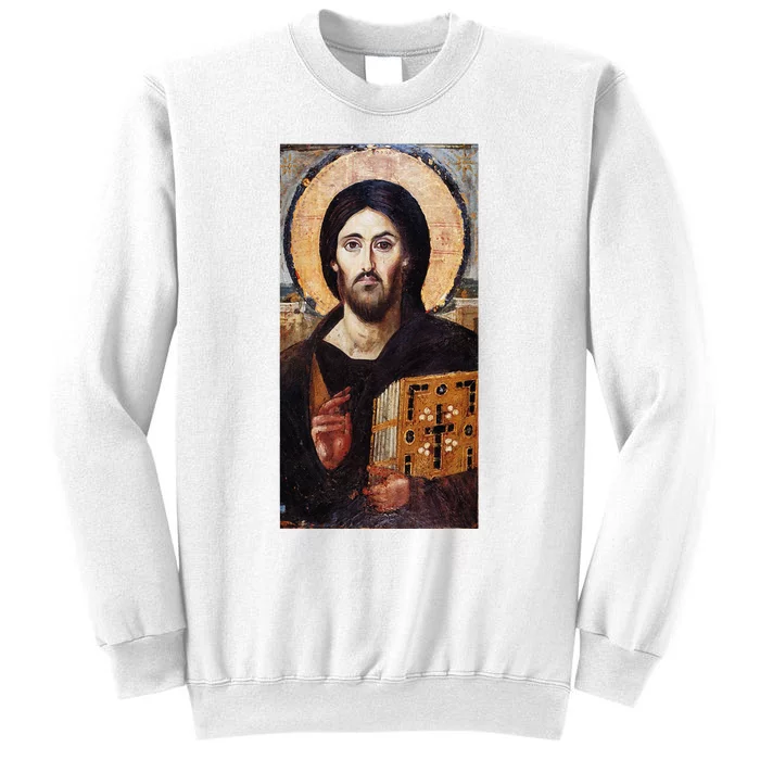 Jesus Christ Pantocrator Sinai Orthodox Christian Icon Gifts Sweatshirt