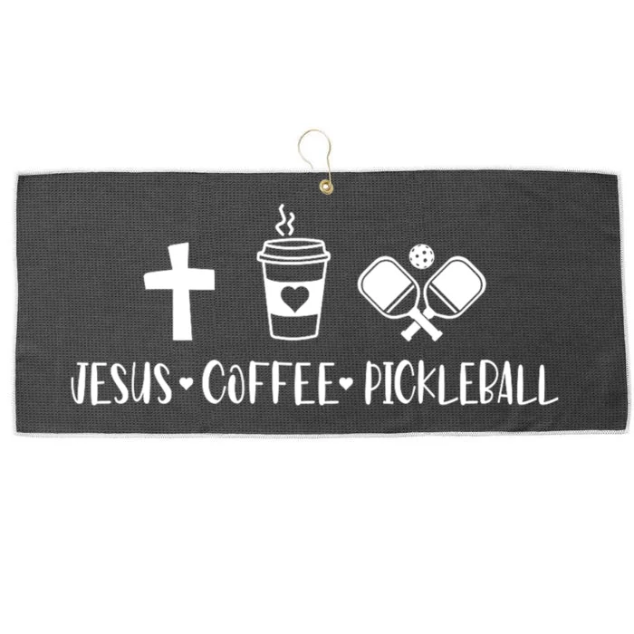 Jesus Coffee Picklenall Funny Christian Pickleball Lovers Large Microfiber Waffle Golf Towel