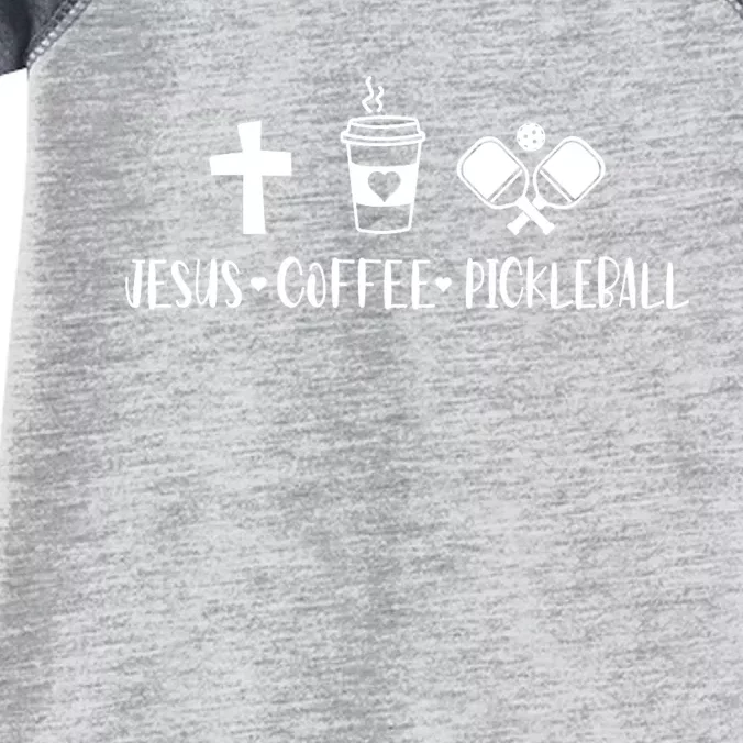 Jesus Coffee Picklenall Funny Christian Pickleball Lovers Infant Baby Jersey Bodysuit