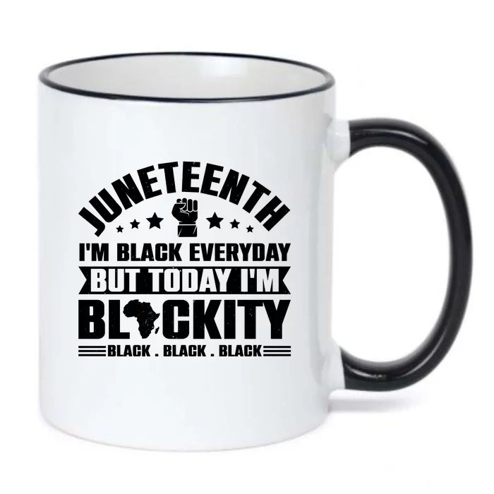 Juneteenth Celebration Print Black Color Changing Mug