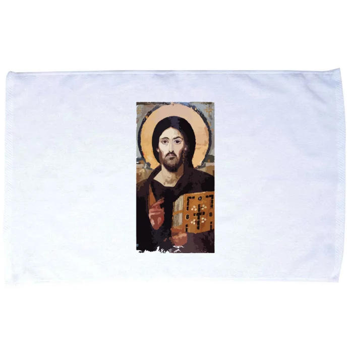 Jesus Christ Pantocrator Sinai Orthodox Christian Icon Gifts Microfiber Hand Towel