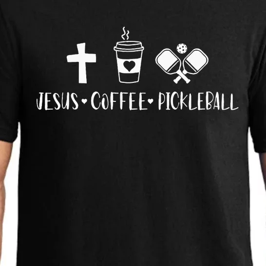 Jesus Coffee Picklenall Funny Christian Pickleball Lovers Pajama Set