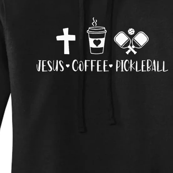 Jesus Coffee Picklenall Funny Christian Pickleball Lovers Women's Pullover Hoodie