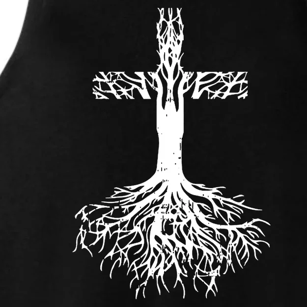 Jesus Cross Roots Ladies Tri-Blend Wicking Tank