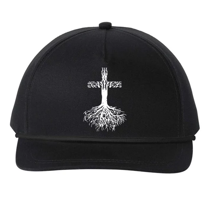 Jesus Cross Roots Snapback Five-Panel Rope Hat