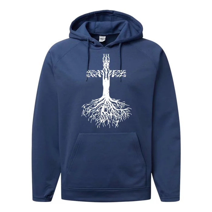 Jesus Cross Roots Performance Fleece Hoodie