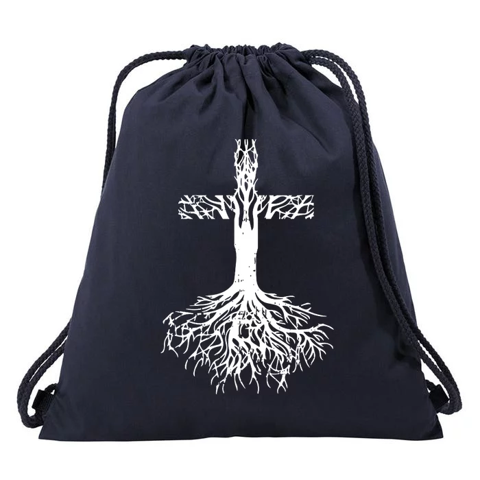 Jesus Cross Roots Drawstring Bag