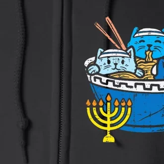 Jewish Cats Ra Kitten Anime Hanukkah Pajamas xmas Full Zip Hoodie