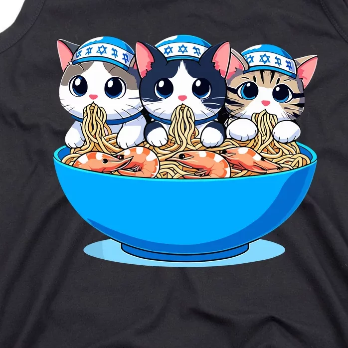 Jewish Cats Ramen Kitten Anime Cute Happy Hanukkah Tank Top