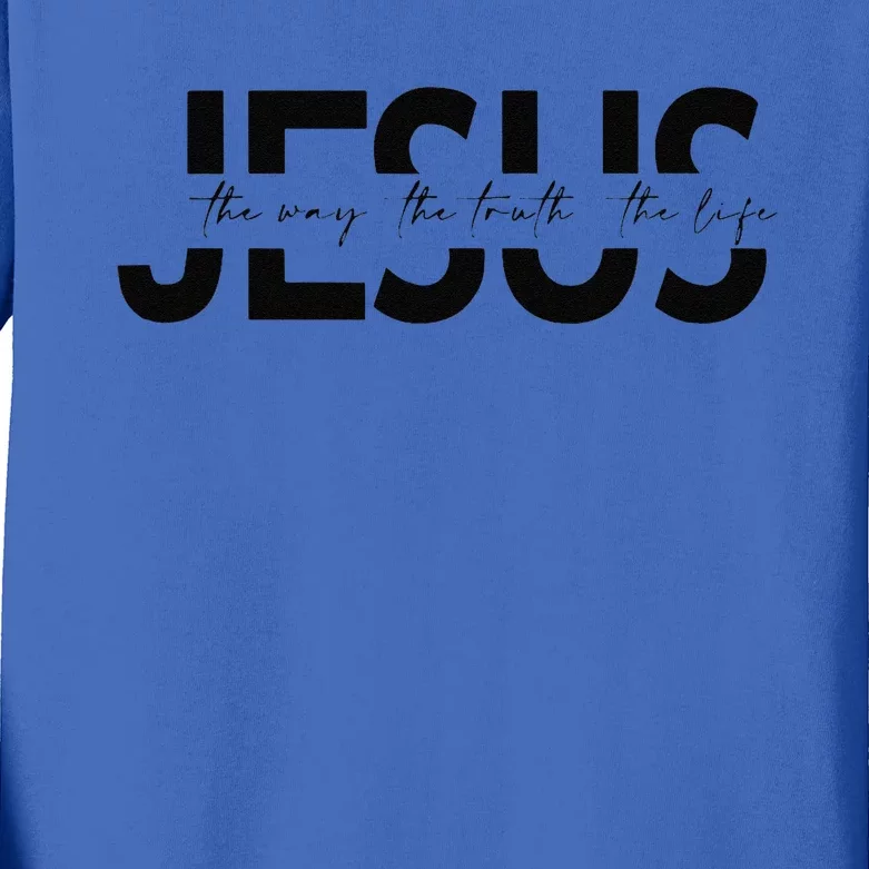 Jesus Christian Religious Bible Faith Gifts Kids Long Sleeve Shirt