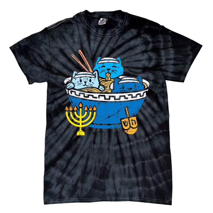 Jewish Cats Ra Kitten Anime Hanukkah Pajamas Chanukah PJs Tie-Dye T-Shirt