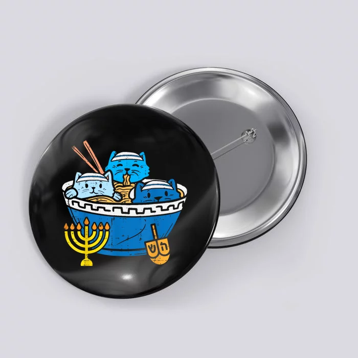 Jewish Cats Ramen Kitten Anime Hanukkah Pajamas Chanukah Button