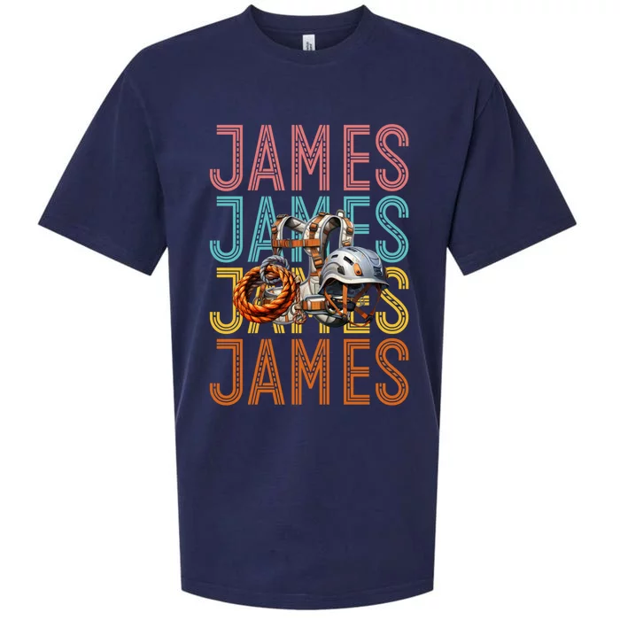 James Custom Rock Climbing Hobbyist Gift Sueded Cloud Jersey T-Shirt