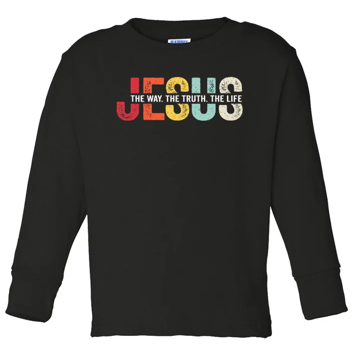 Jesus Christian Religious Bible Faith Gift Toddler Long Sleeve Shirt