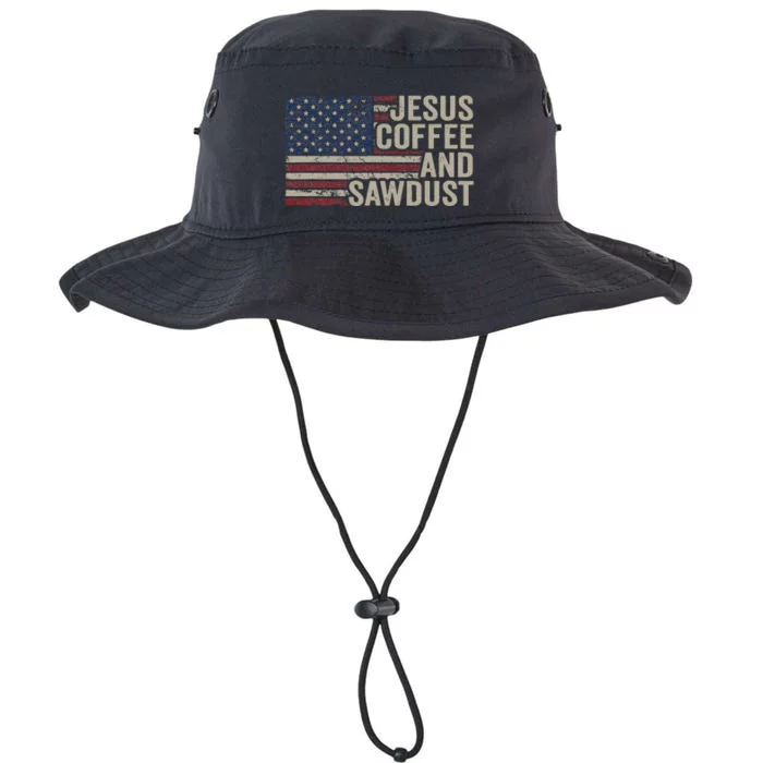 Jesus Coffee & Sawdust Christian Carpenter Woodworking Usa Legacy Cool Fit Booney Bucket Hat