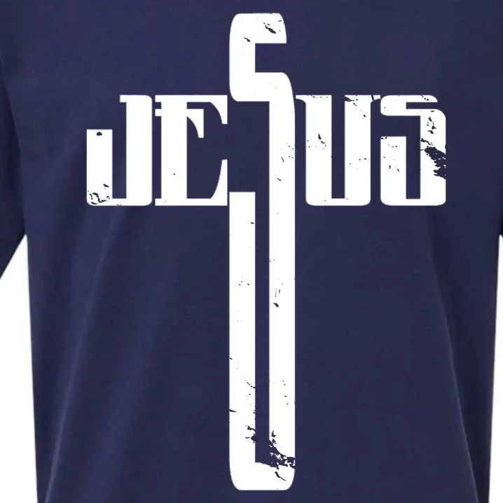 Jesus Cross Symbol Limited Edition Sueded Cloud Jersey T-Shirt