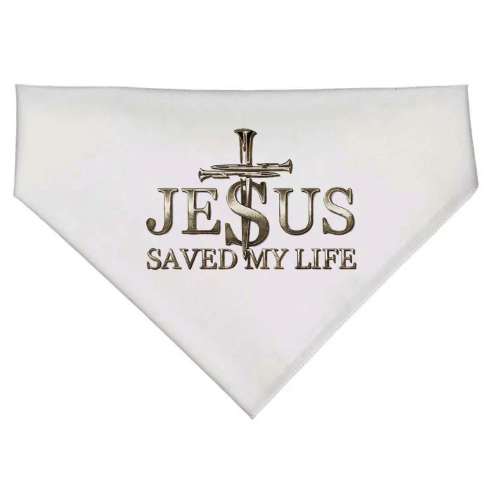 Jesus Christ Saved My Life Gift USA-Made Doggie Bandana