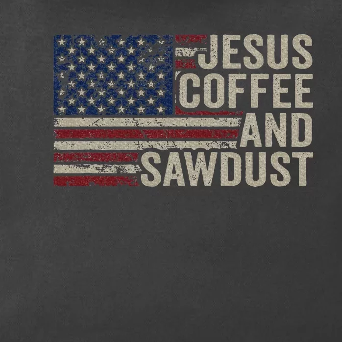 Jesus Coffee & Sawdust Christian Carpenter Woodworking Usa Zip Tote Bag