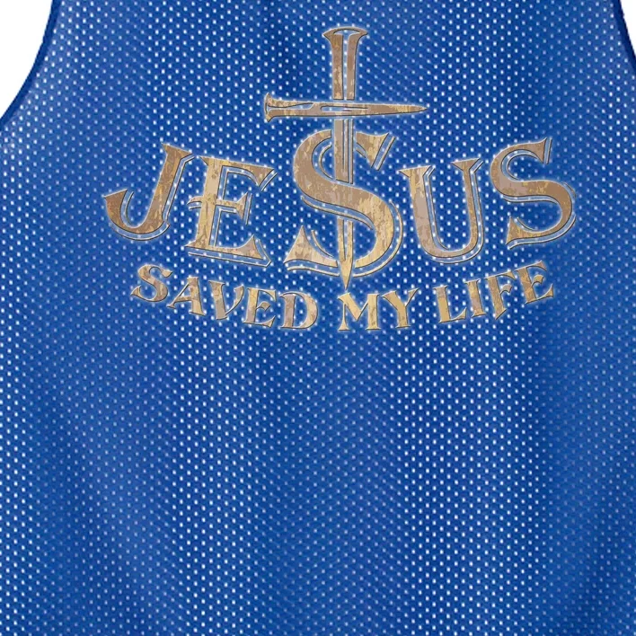 Jesus Christ Saved My Life Mesh Reversible Basketball Jersey Tank