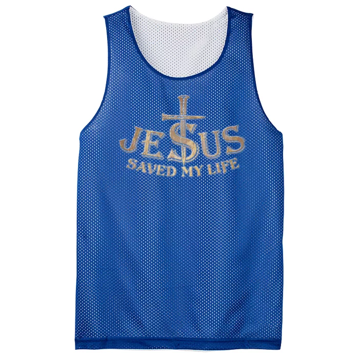 Jesus Christ Saved My Life Mesh Reversible Basketball Jersey Tank