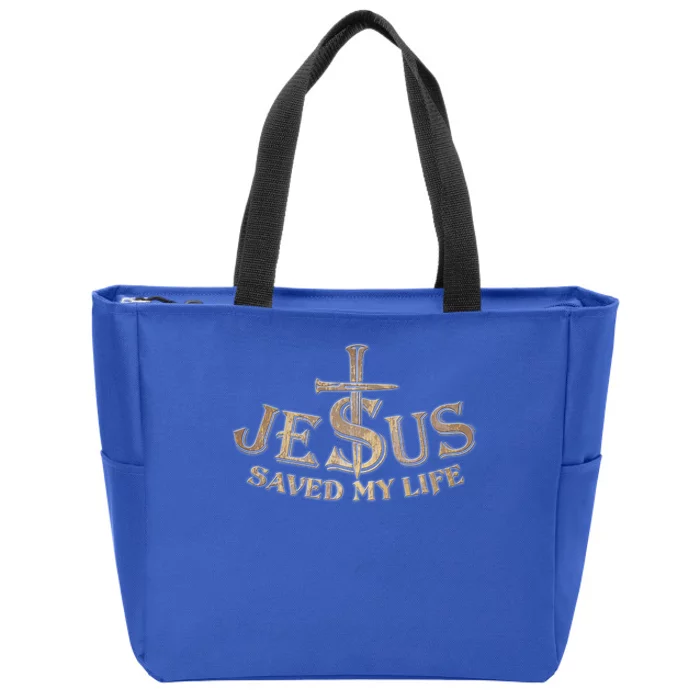 Jesus Christ Saved My Life Zip Tote Bag