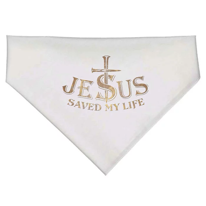 Jesus Christ Saved My Life USA-Made Doggie Bandana