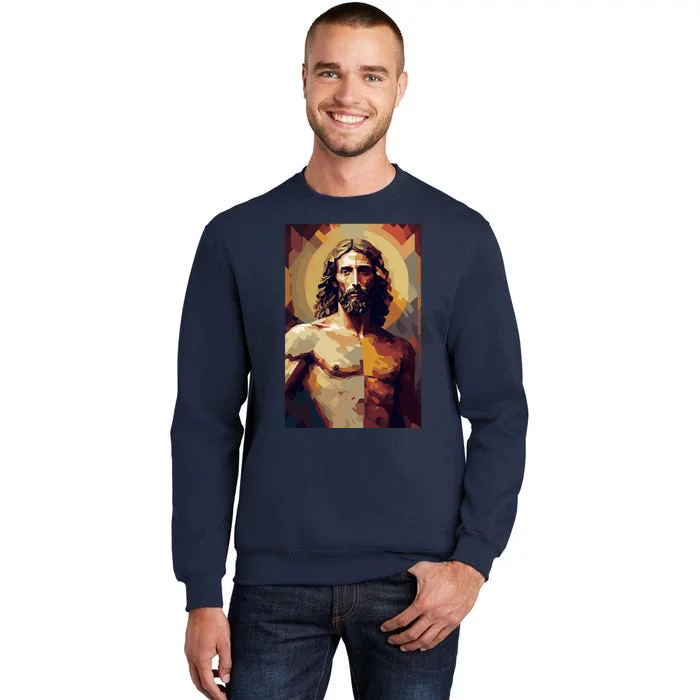 Jesus Christ Stained Glass Art Tall Sweatshirt