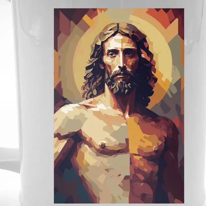 Jesus Christ Stained Glass Art Front & Back Beer Stein