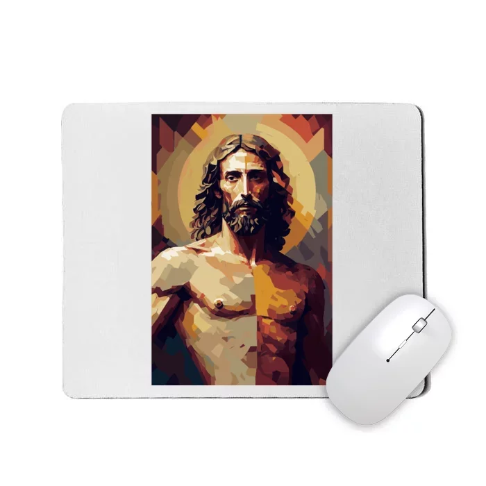 Jesus Christ Stained Glass Art Mousepad