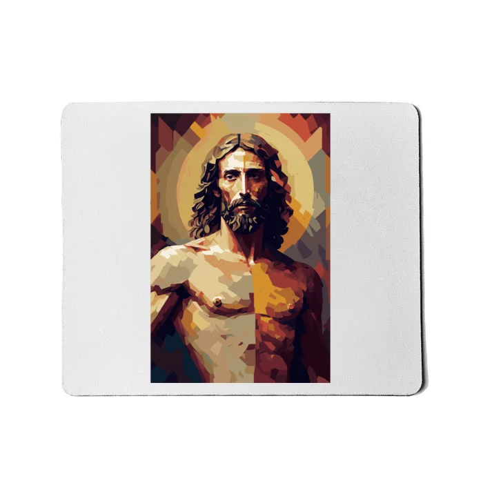 Jesus Christ Stained Glass Art Mousepad