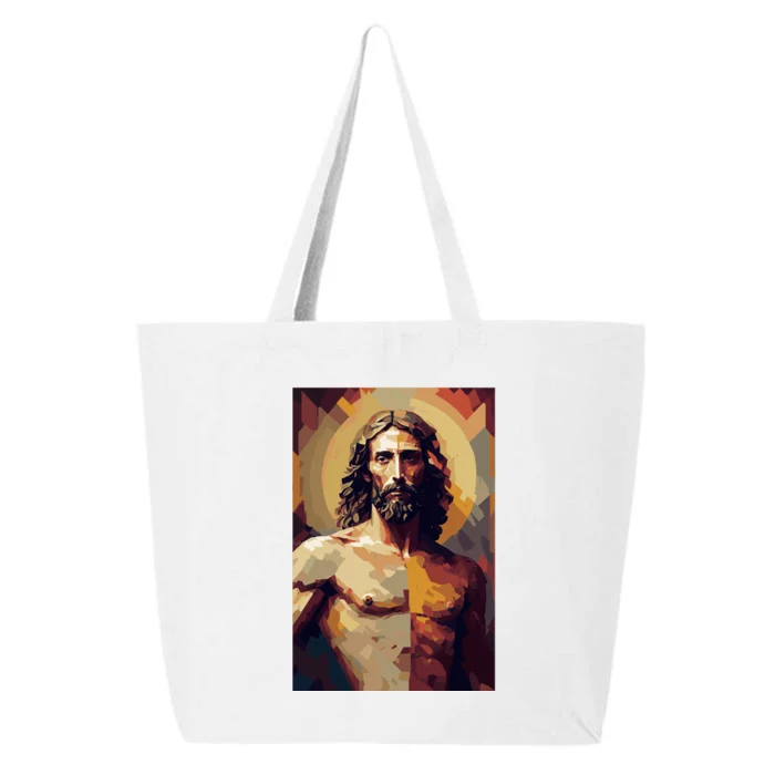 Jesus Christ Stained Glass Art 25L Jumbo Tote