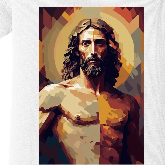 Jesus Christ Stained Glass Art Baby Bodysuit