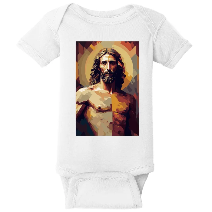 Jesus Christ Stained Glass Art Baby Bodysuit