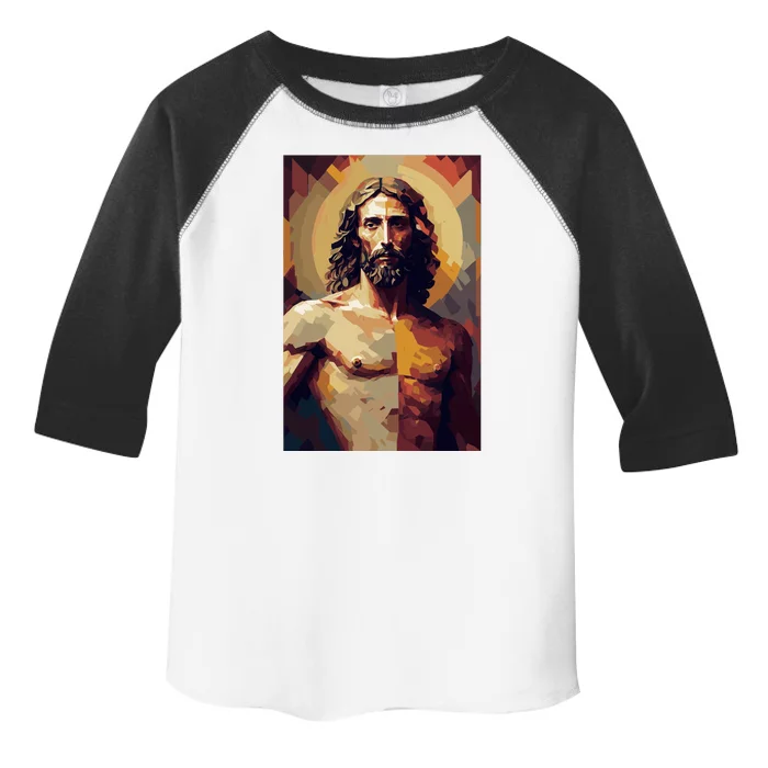 Jesus Christ Stained Glass Art Toddler Fine Jersey T-Shirt