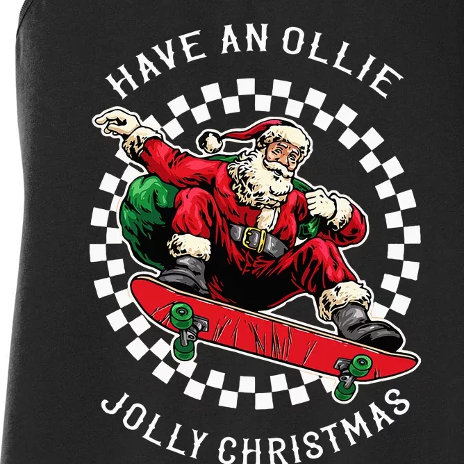 Jolly Christmas Santa Claus Festive Holiday Gift Women's Racerback Tank