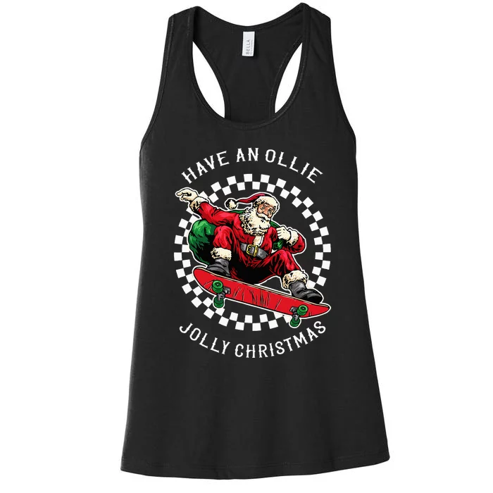 Jolly Christmas Santa Claus Festive Holiday Gift Women's Racerback Tank