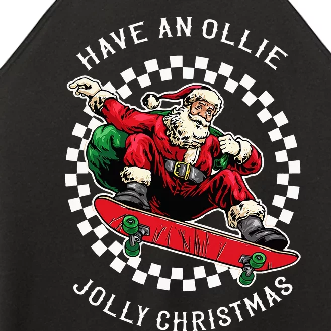 Jolly Christmas Santa Claus Festive Holiday Gift Women’s Perfect Tri Rocker Tank