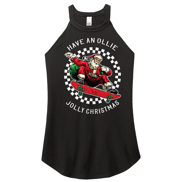 Jolly Christmas Santa Claus Festive Holiday Gift Women’s Perfect Tri Rocker Tank