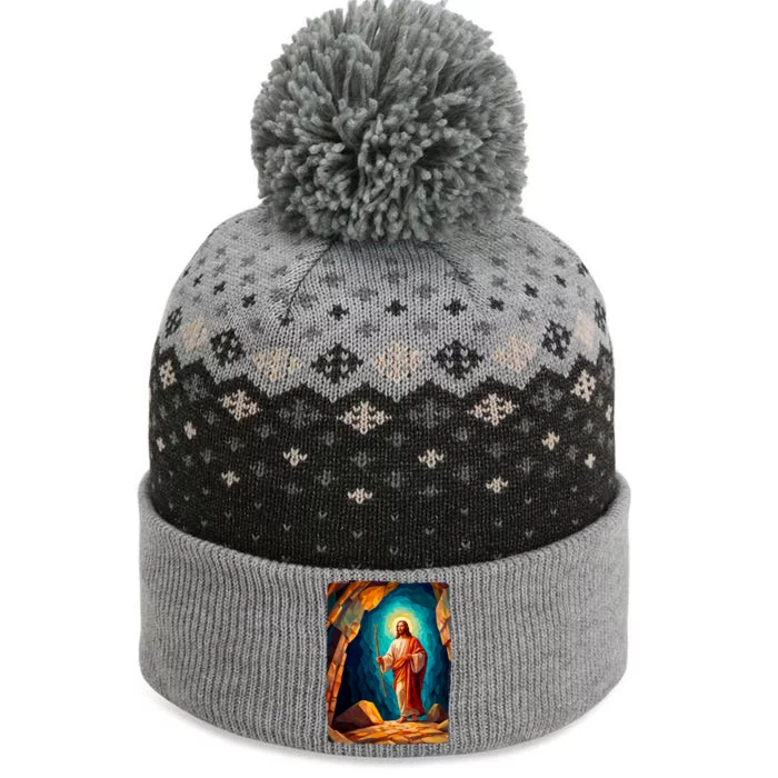 Jesus Christ Scene Portrait The Baniff Cuffed Pom Beanie