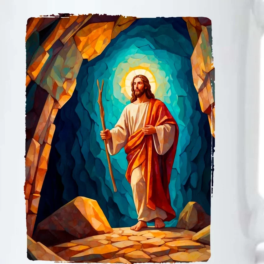 Jesus Christ Scene Portrait Black Color Changing Mug