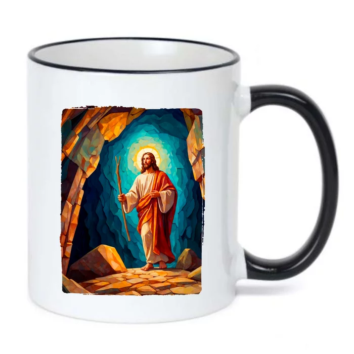 Jesus Christ Scene Portrait Black Color Changing Mug