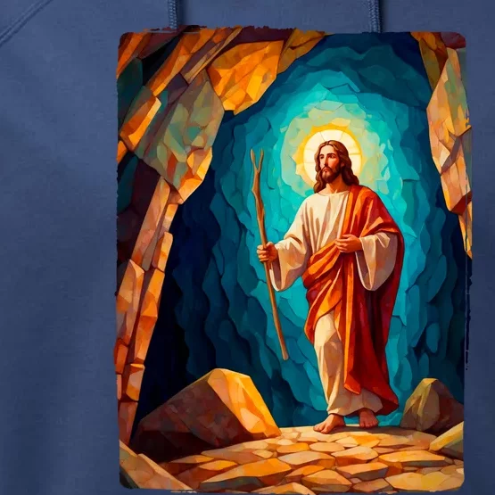 Jesus Christ Scene Portrait Performance Fleece Hoodie