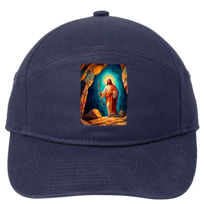 Jesus Christ Scene Portrait 7-Panel Snapback Hat