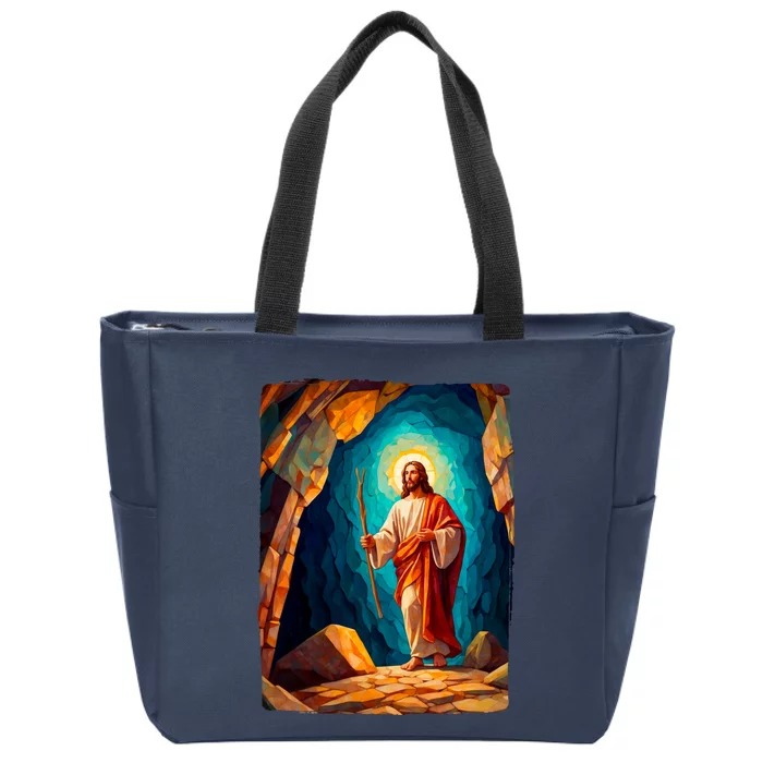 Jesus Christ Scene Portrait Zip Tote Bag