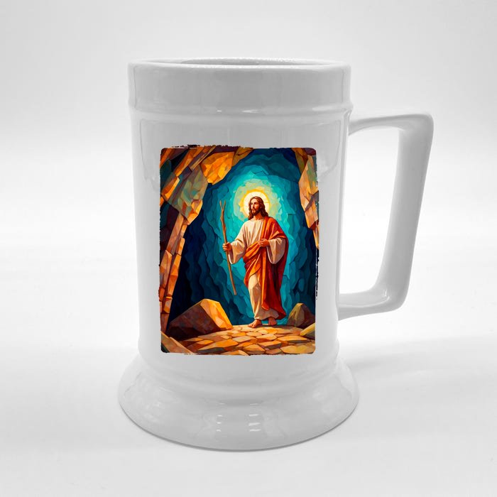 Jesus Christ Scene Portrait Front & Back Beer Stein