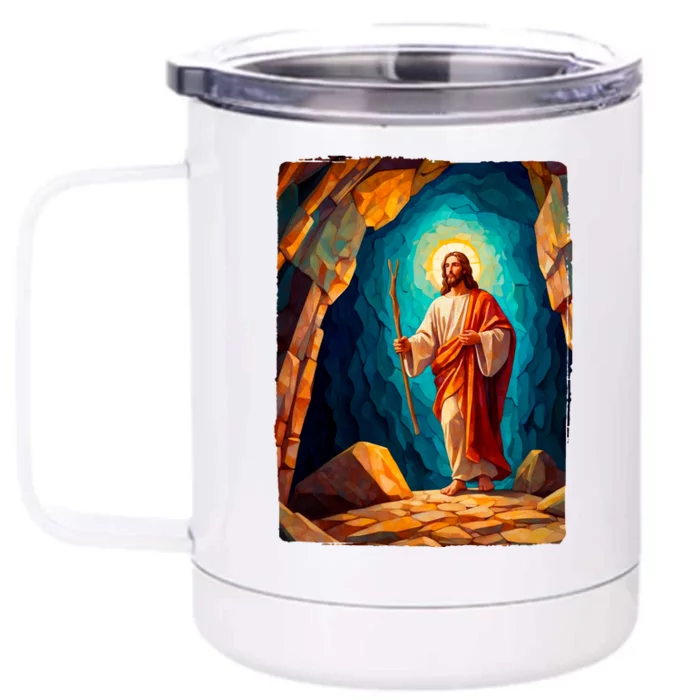 Jesus Christ Scene Portrait Front & Back 12oz Stainless Steel Tumbler Cup