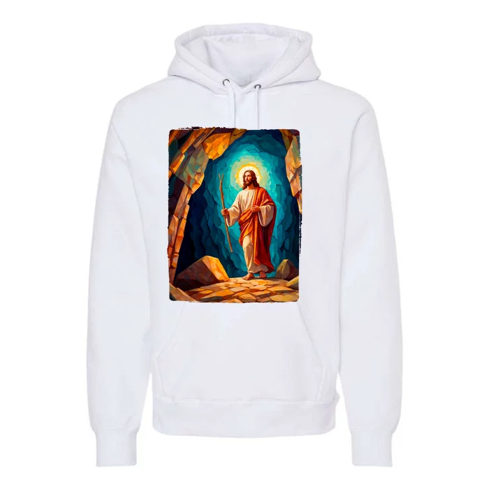 Jesus Christ Scene Portrait Premium Hoodie