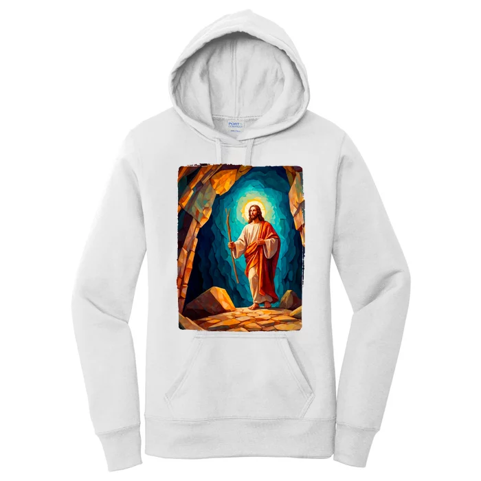 Jesus Christ Scene Portrait Women's Pullover Hoodie