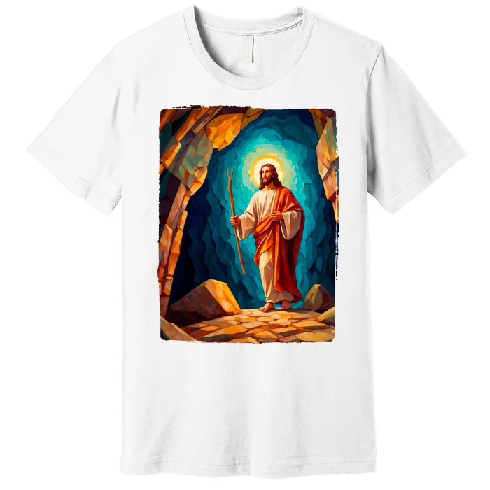 Jesus Christ Scene Portrait Premium T-Shirt