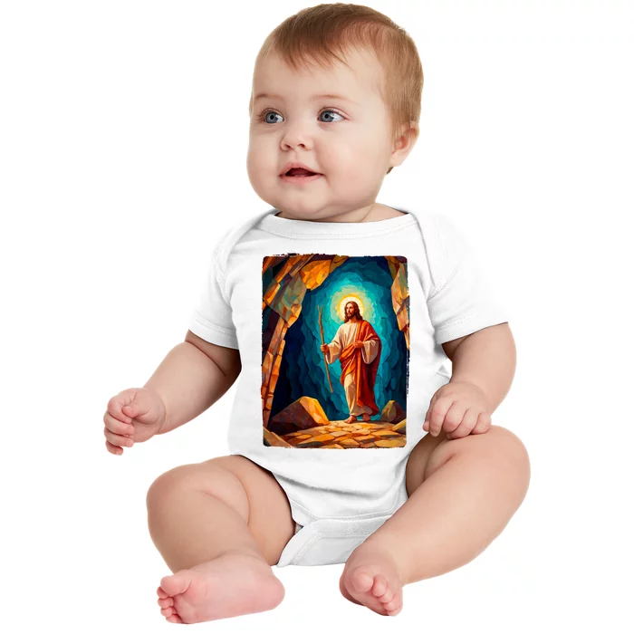 Jesus Christ Scene Portrait Baby Bodysuit